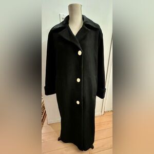 Wool Cashmere Coat Black Sz 12 Vintage